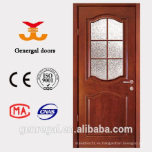 CE / ISO9001 diseño 100% llenó la rejilla de la puerta de madera de cristal
